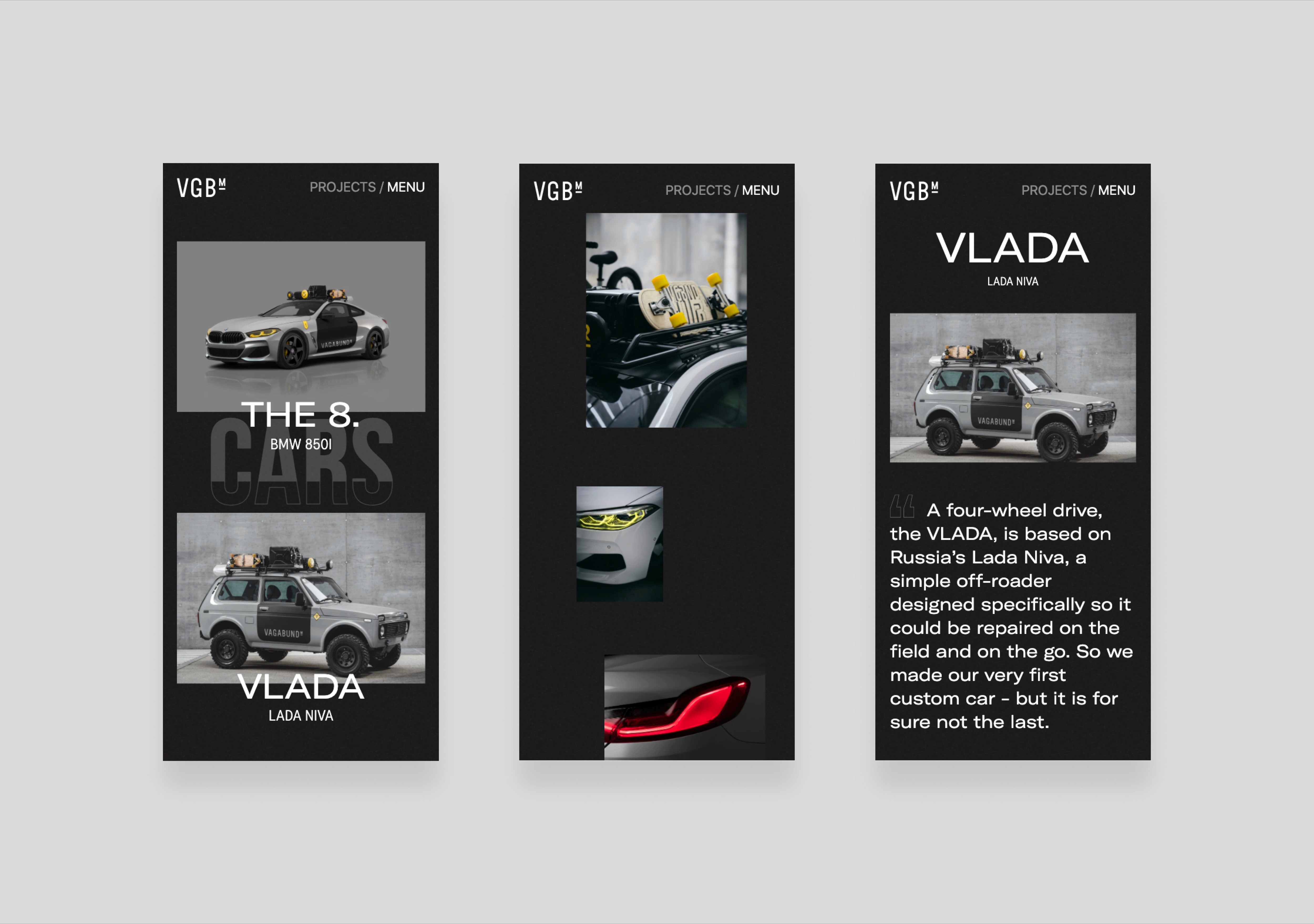 Vagabund Moto website desktop view
